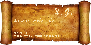 Watzek Győző névjegykártya